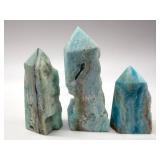 Blue Amazonite Crystal Towers - 3-Piece Display Set