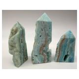 Blue Amazonite Crystal Towers - 3-Piece Display Set