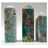 Larimar Obelisk Trio - Polished Blue Pectolite Towers (Lot of 3)