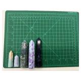 Quartz Crystal Tower Set - 5 Pieces, Assorted Colorful Points