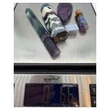 Fluorite & Aura Zebra Crystal Tower Points (Lot of 5)