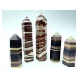 Banded Onyx Obelisks (Lot of 5)