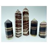 Banded Onyx Obelisks (Lot of 5)