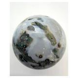 Moss Agate Sphere - Polished Geode Ball - Natural Decorative Stone