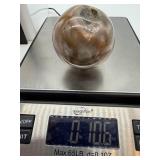 Polished Banded Agate Sphere on Driftwood Stand with Crystal Druzy