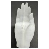 Carved Selenite Crystal Display Pieces - Hand Shape, Leaf Shape & Butterfly Forms