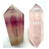 Rose Quartz Points & Quartz Geode - Natural Crystal Specimens