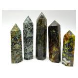 Polished Gemstone Obelisks - Tower Points (Lot of 5)