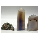 Agate Geode Stones - Hand-Polished, 4 Pieces