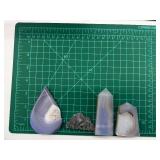 Agate Geode Stones - Hand-Polished, 4 Pieces