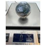 Polished Dendritic Moss Agate Sphere - Blue Gray & Green Inclusions