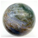 Polished Jasper Sphere - Decorative Stone Ball, Multi-Color Veining