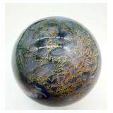 Moss Agate Sphere - Blue Gray & Green Veins