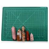 Polished Crystal Obelisks - Pink, Red, Brown & Purple Tones (Lot of 5)