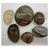 Agate Stones (Lot of 6) - Polished Natural Pebble Assortment