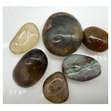 Agate Stones (Lot of 6) - Polished Natural Pebble Assortment