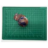 Sodalite Sphere & Carved Leaf Stone Set - Decorative Mineral Display