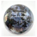 Ocean Jasper Sphere - Blue-Grey Orb with Green Inclusions