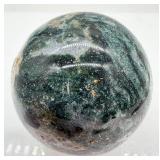 Moss Agate Sphere - Polished Green Gem Ball with Natural Inclusions for Display