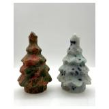 Mineral Rock Specimen Lot - Agate Slice, Himalayan Salt, Dark Rock & Carved Tree Stones (2-Pieces)