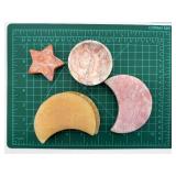 Crescent Moon & Star Stone Decor Set with Marble Bowl - 5-Piece