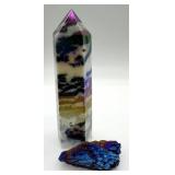 Butterfly Figure with Aura Kyanite Wings & Aura Zebra Tower Point