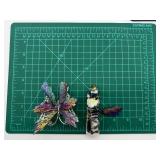 Butterfly Figure with Aura Kyanite Wings & Aura Zebra Tower Point