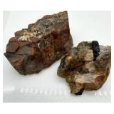 Tourmaline in Matrix Rock & Host Rock (Lot of 2) - Black Schorl Crystals