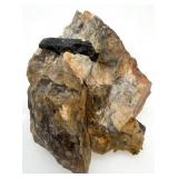 Tourmaline in Matrix Rock & Host Rock (Lot of 2) - Black Schorl Crystals
