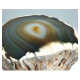 Natural Agate Geode Slice with Crystal Core - Display Piece
