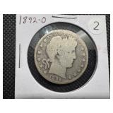 Key Date 1892-O Silver Barber Half Dollar - Greysheet Wholesale Value for a G4 is $220
