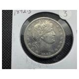 Key Date 1892-S Silver Barber Half Dollar - Greysheet Wholesale Value for a VF20 is $525