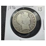 1896 Silver Barber Half Dollar