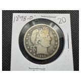 Better Date 1898-O Silver Barber Half Dollar