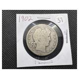 1902 Silver Barber Half Dollar