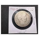 1902-O Silver Barber Half Dollar