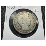 1903 Silver Barber Half Dollar