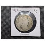 1903-S Silver Barber Half Dollar