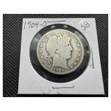 1904-O Silver Barber Half Dollar