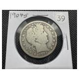 Semi-Key Date 1904-S Barber Half Dollar - Greysheet Wholesale Value for a VG8 is $120