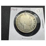 1907 Silver Barber Half Dollar