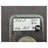 1924 Peace Silver Dollar Marked Gem BU Original Roll