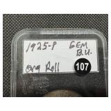 1925 Peace Silver Dollar Marked Gem BU Original Roll
