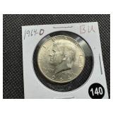 1964-D 90% Silver Kennedy Half Dollar - Marked BU When Purchased