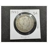 1908-S Silver Barber Half Dollar