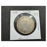 1909 Silver Barber Half Dollar