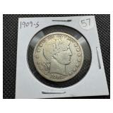 1909-S Silver Barber Half Dollar