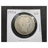 Better Date 1913-S Silver Barber Half Dollar