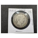 1915-S Silver Barber Half Dollar
