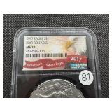 2017 First Releases 1  Oz. Silver American Eagle NGC MS70  - Perfect Graded Coin!